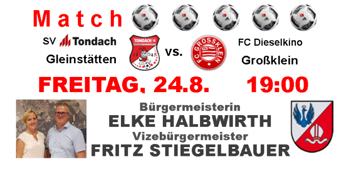 Matchballspende-FC Großklein-Bgm.Elke Halbwirth-Fritz Stiegelbauer-24.8.2018